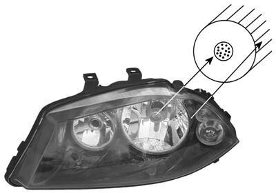 koplamp, Valeo, H7+H3, elektr verstelb, rechts,-12/2005 Seat Ibi