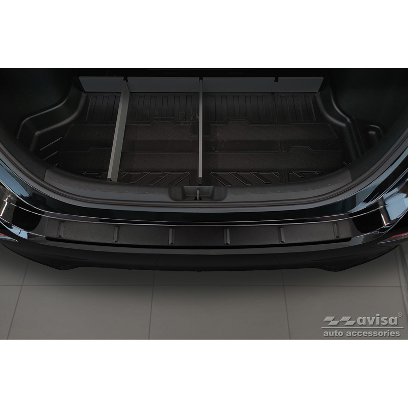 Matt Black Stainless Steel Rear bumper protector  Honda Civic XI HB 2022- 'Ribs'