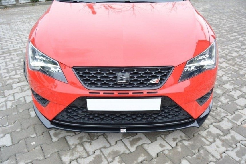 Voorspoiler Seat Leon Cupra FR 5F Maxton Design glans zwart