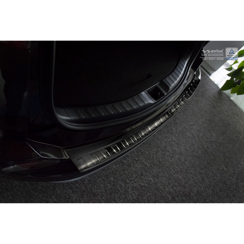 Black Stainless Steel Rear bumper protector  Toyota RAV4 2016- 'Ribs'