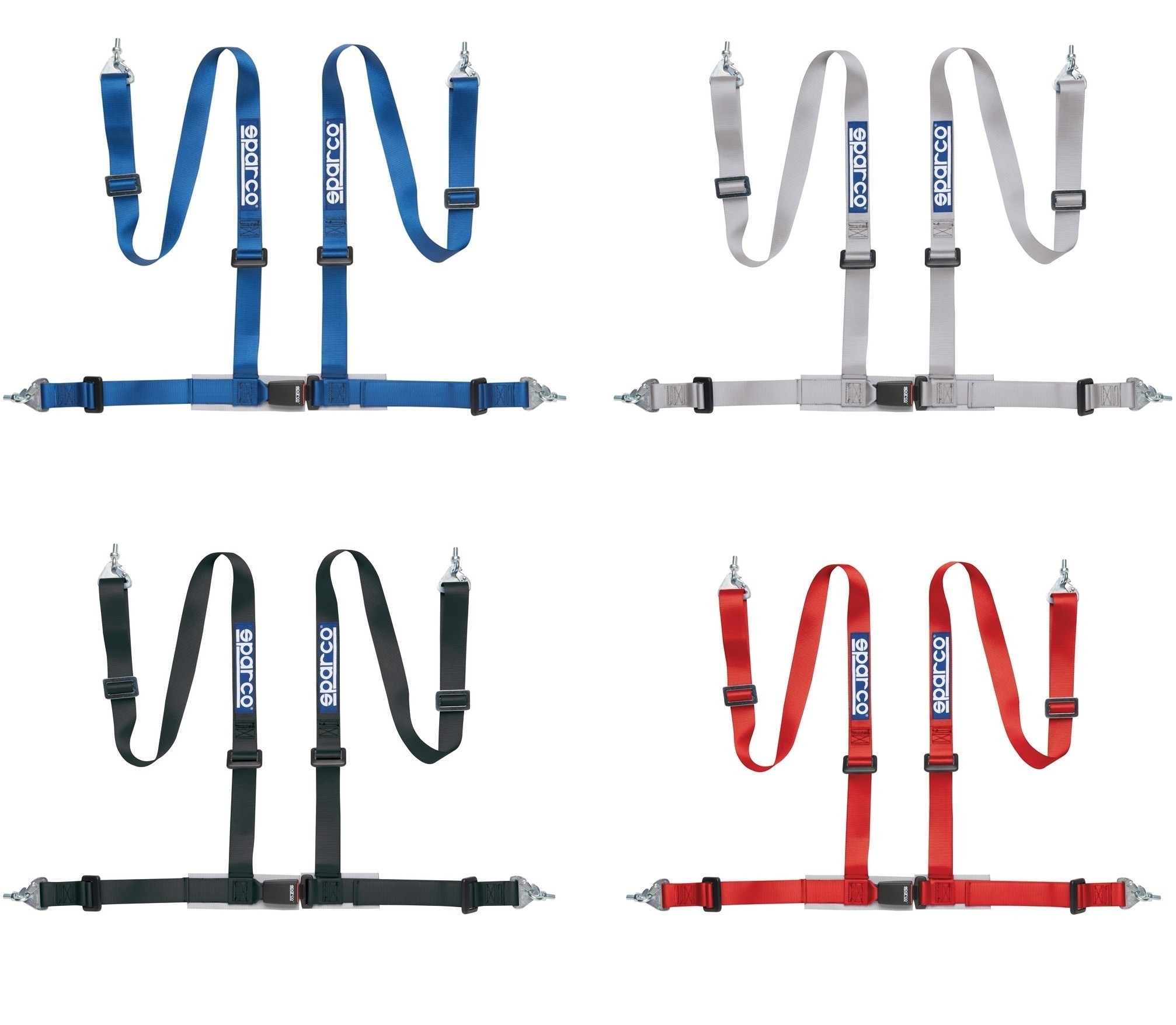 Sparco Gordel 4 Punts met Haken/Ogen Black