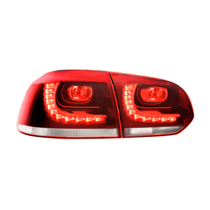 Set LED Tail Lights in R-Look  Volkswagen Golf VI 2008-2012 excl. Variant - Red/Clear