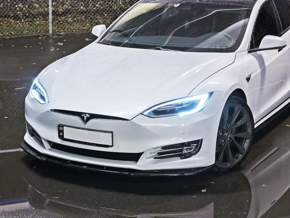 Voorspoiler Tesla Model S Facelift Gloss-Black V1