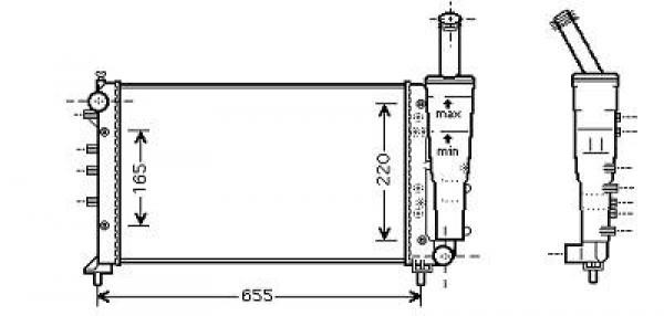 Radiator FIAT PUNTO 03->> 580x317mm 1.2 1242ccm VALEO-SYSTEM