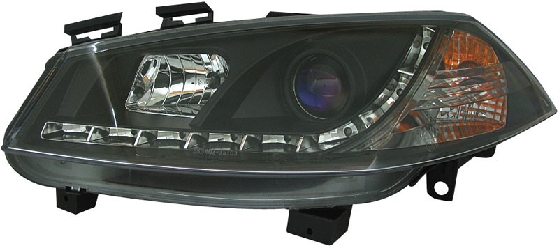 Koplampen Renault Megane 03-.. LED Devil Eyes DRL look zwart