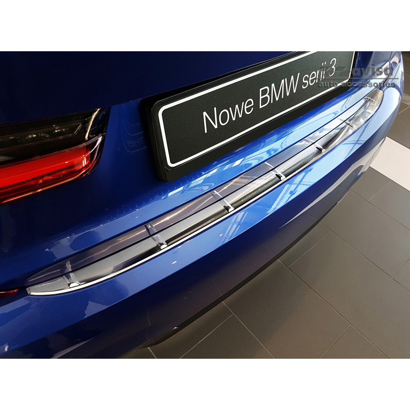 Stainless Steel Rear bumper protector  BMW 3-Series G20 Sedan M-Package 2019- 'Ribs'