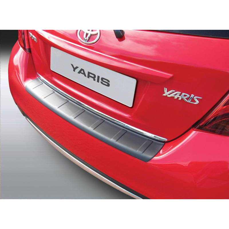 ABS Achterbumper beschermlijst  Toyota Yaris 3/5 deurs 2014-2017 'Ribbed' Zwart