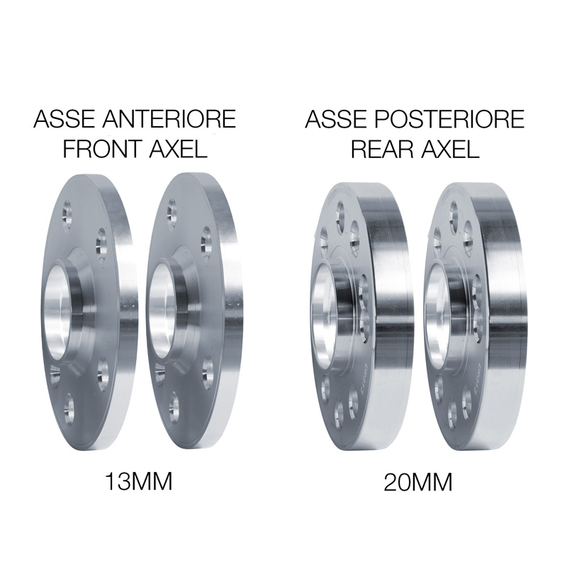 Simoni Racing Aluminium Spoorverbreder Set - 2x13mm(VA) - 2x20mm(AA) (Naaf 57,1mm) inclusief wielbouten -  Audi, VW, Seat, Cupra diversen