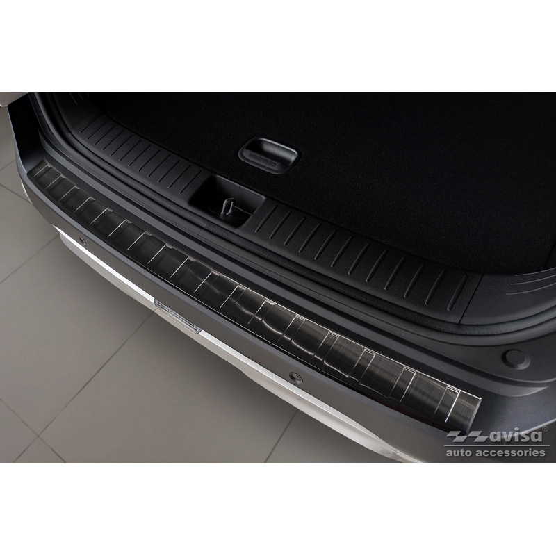 Black Stainless Steel Rear bumper protector  Kia Sportage V 2021- 'Ribs'