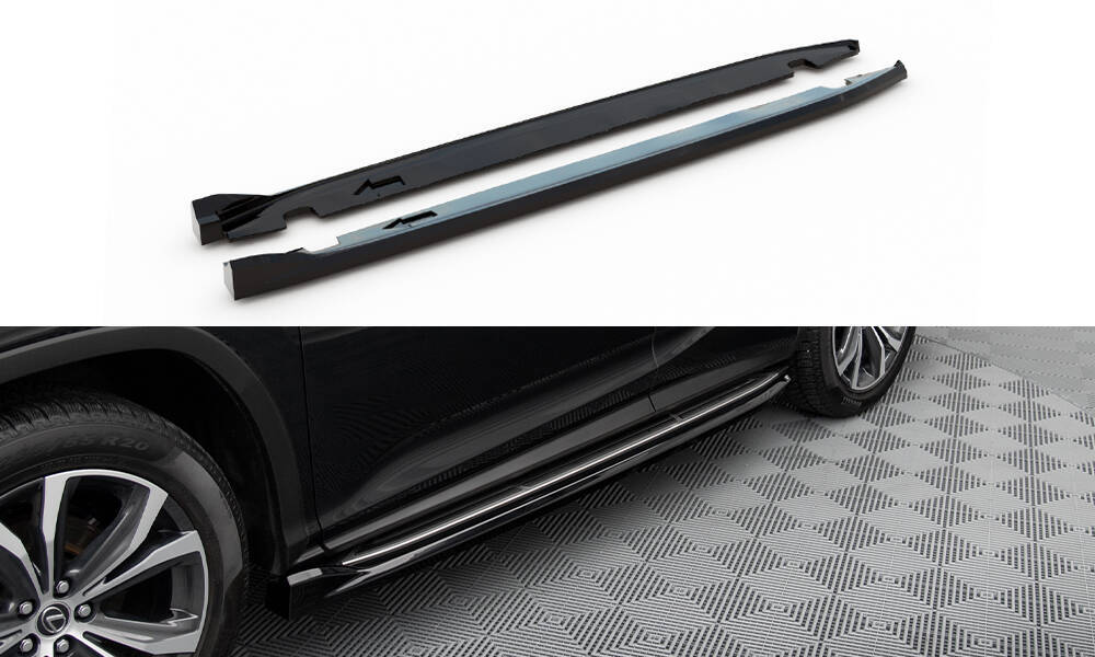 Zijskirts Lexus RX Mk4 Facelift 2019 -  2022 Maxton Glans Zwart