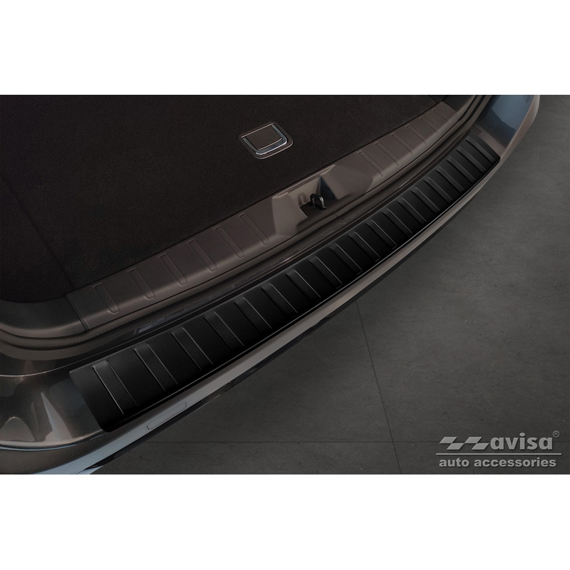 Matt Black Stainless Steel Rear bumper protector  Subaru Outback (BT) 2020- 'Ribs'