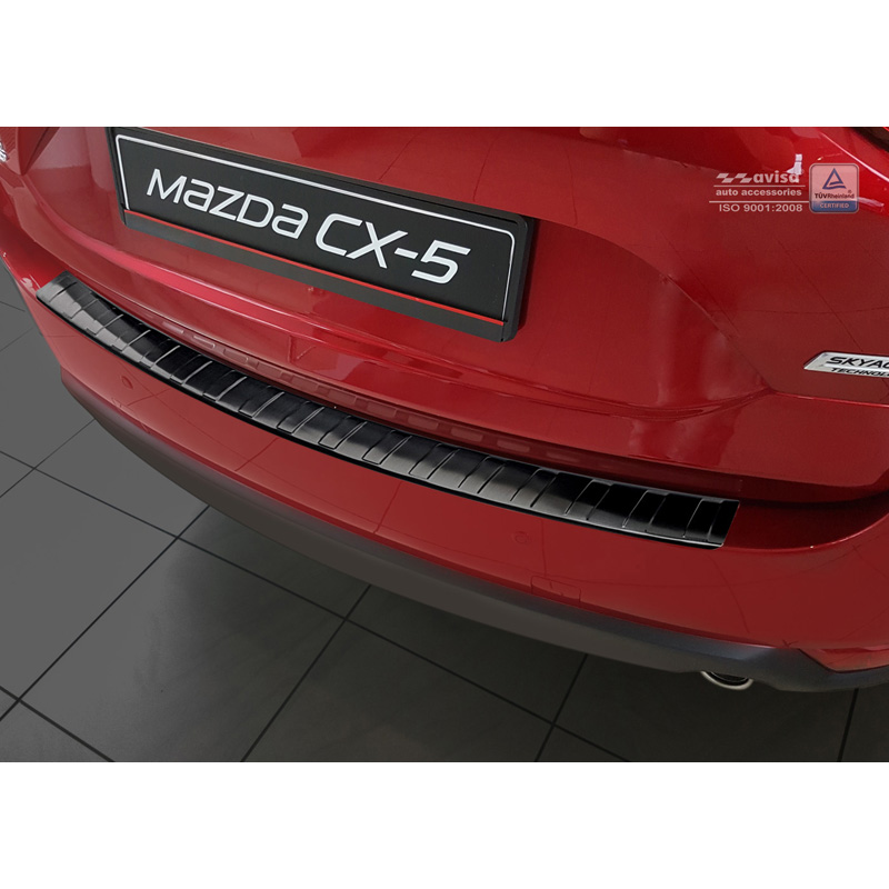 Zwart RVS Achterbumperprotector  Mazda CX5 II 2017- incl. Facelift 'Ribs'