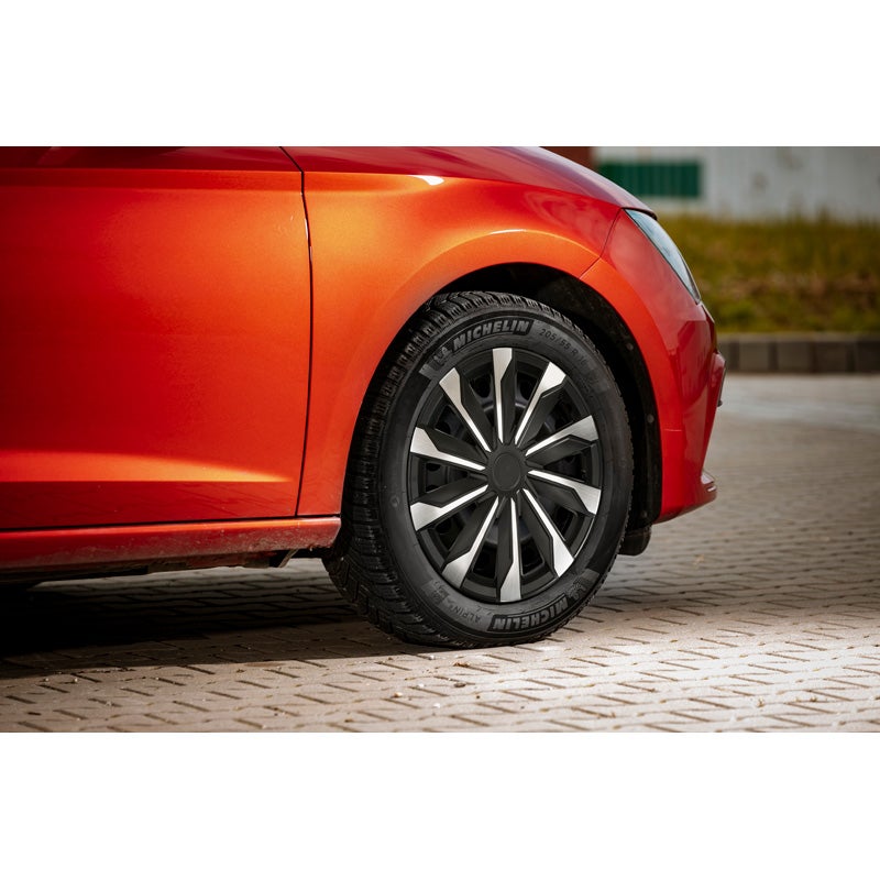 Set of 4 wheel covers Typhoon 14-inch alu/black