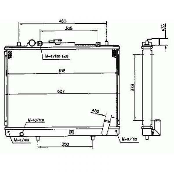 Radiator L200 96->> 425x600x37 2.5TD 4WDM+/-AC
