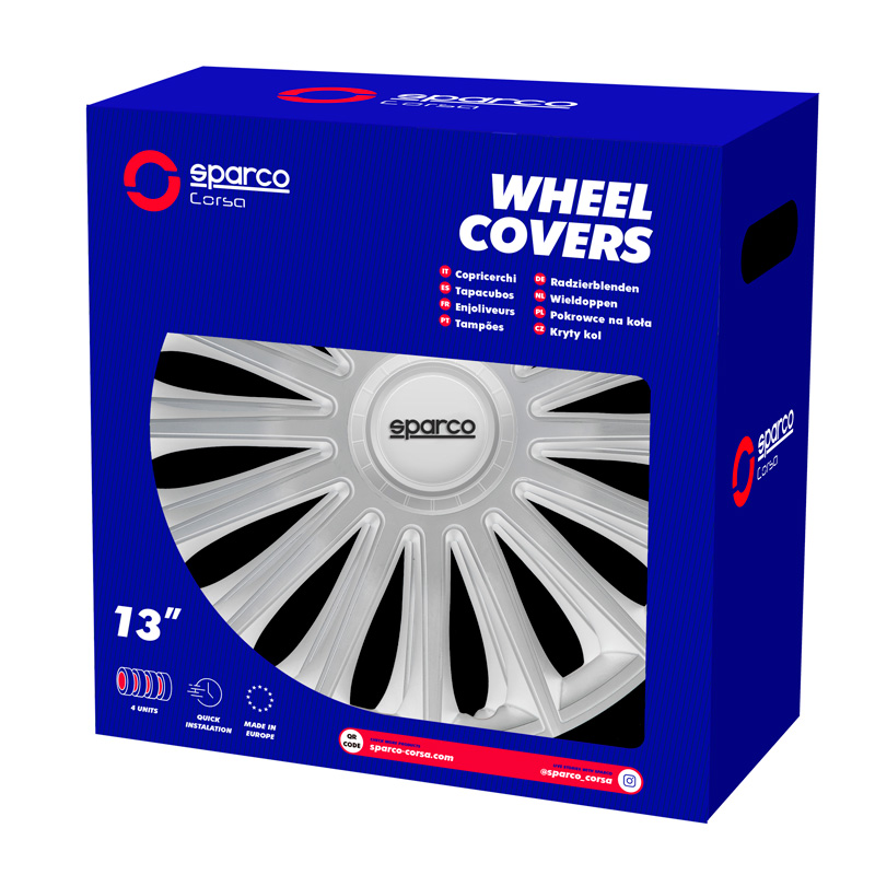 Sparco Wieldoppen Treviso - 15-inch - Zilver - Set van 4 stuks