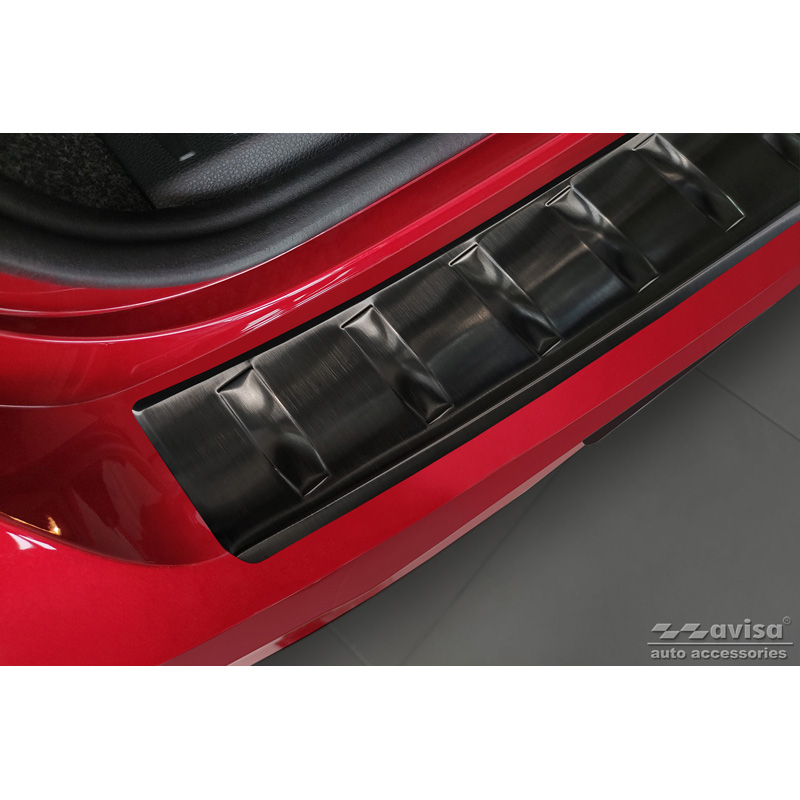 Zwart RVS Achterbumperprotector  Seat Ibiza 6F Facelift 2021- 'Ribs'