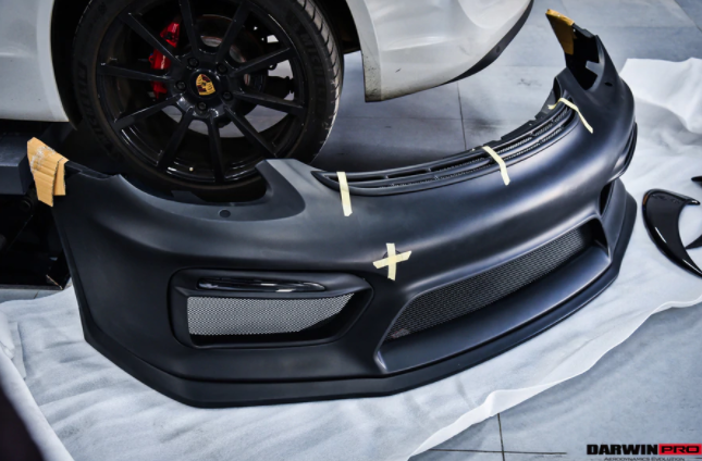 Porsche 981 Boxster/Cayman GT4 Style Voorbumper met Carbon Lip 2012-2016