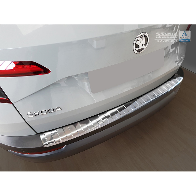 Stainless Steel Rear bumper protector  Skoda Karoq 2017-2022 'Ribs'