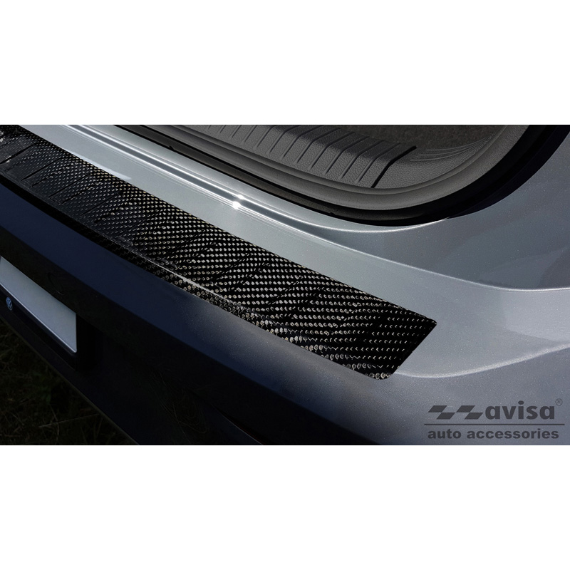 Real 3D Carbon Rear bumper protector  Volkswagen Golf VIII HB 5-doors 2020-2024 & FL 2024- 'Ribs'
