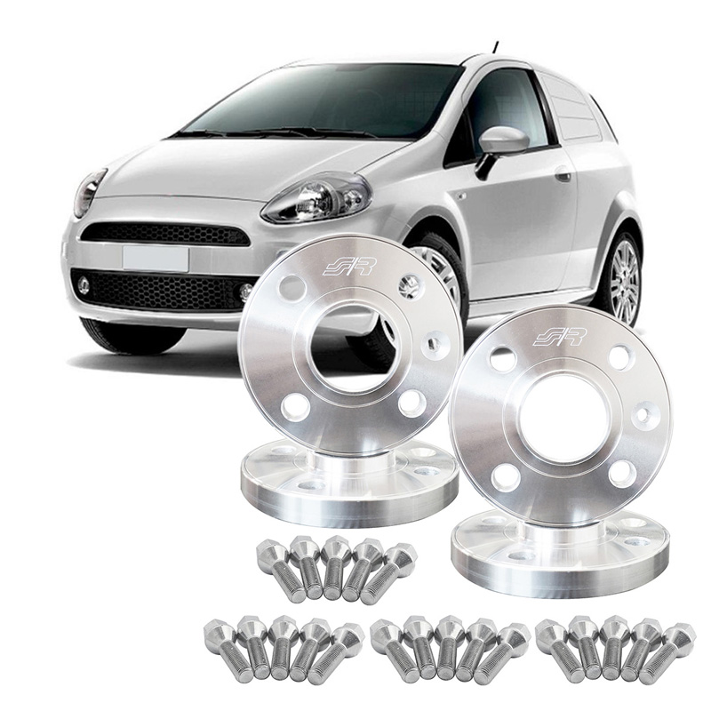 Simoni Racing Aluminium-Spurverbreiterungssatz - 2x16mm(VA) - 2x20mm(HA) (Mittenzentrierung 56,6mm) mit Radschrauben - passend für Abarth, Fiat Diverse