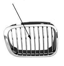 grille, chroom, chroom binnenwerk, links BMW 3 serie E46, 2001-2