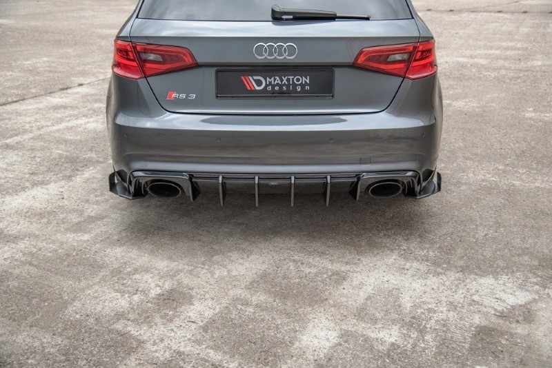 Duurzame Achterzij Spoilers + Glanzende Kleppen Audi RS3 8V Sportback
