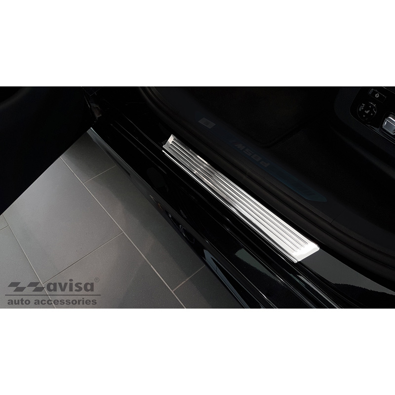 Stainless Steel Door sill protectors  BMW X6 (G06) 2019- 'Lines' - 4-pieces