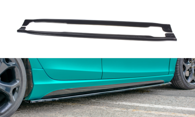 Zijskirts Volvo V40 R-design Zwart Glans