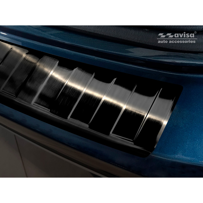 Black Stainless Steel Rear bumper protector  Mercedes B-Class W247 2018- 'Ribs'