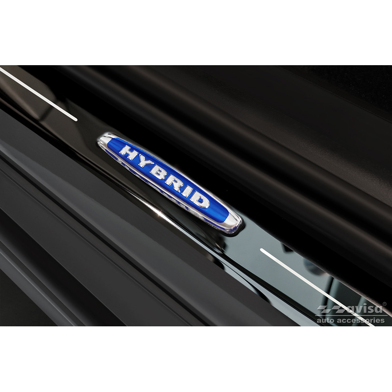 Zwart glanzend RVS Instaplijsten  Volvo XC60 II 2017-2021 & Facelift 2021- 'Hybrid' - 4-delig