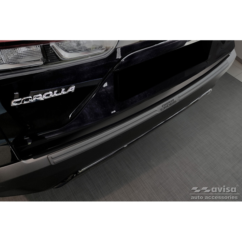 Matt Black Stainless Steel Rear bumper protector  Toyota Corolla Cross 2022- 'Ribs'