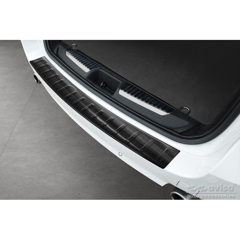 Black Stainless Steel Rear bumper protector  Renault Laguna III Grandtour 2007-2015 'Ribs'