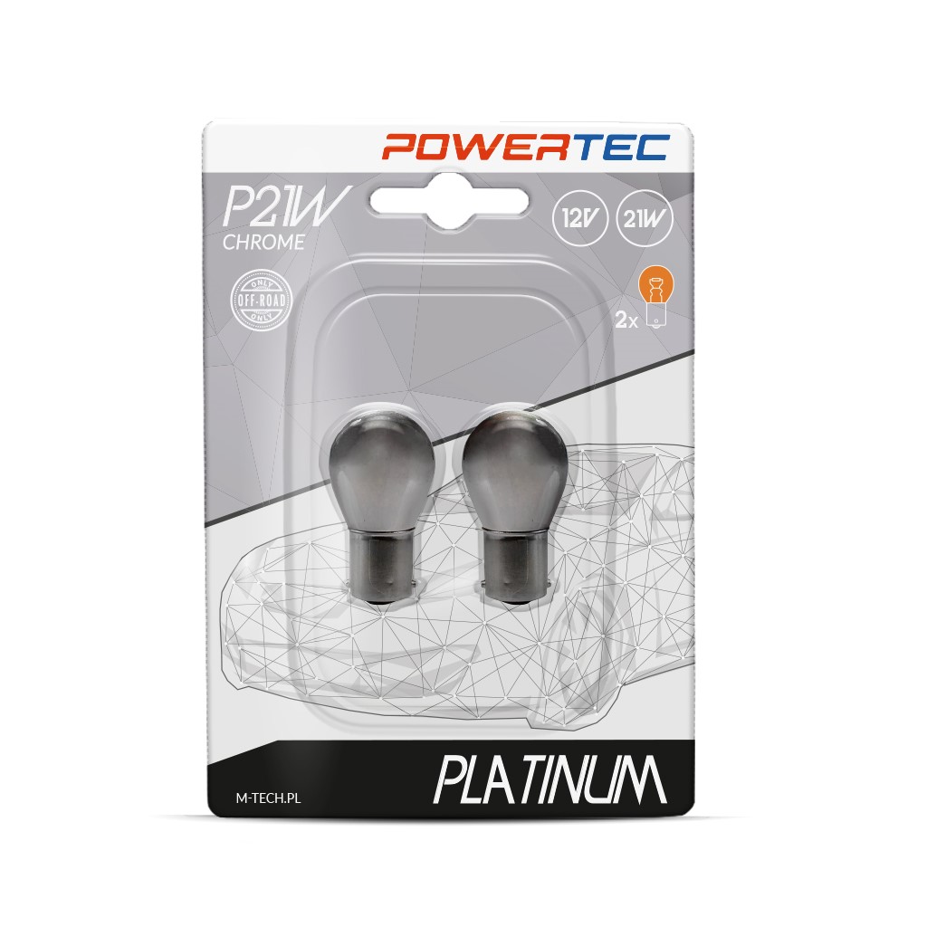 Chroom/amber Powertec BA15S lampen 12V 21W