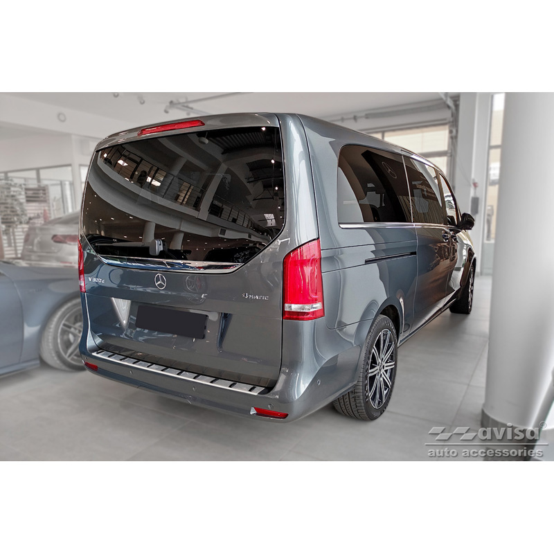 Stainless Steel Rear bumper protector  Mercedes Vito / V-Class 2014-2019 & Facelift 2019- (with Hatch) 'STRONG EDITION'