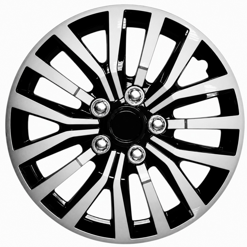 Jeu de 4 enjoliveurs premium -  Texas 15-inch - argent/noir