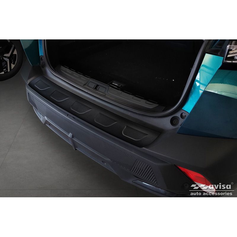 Matte black Stainless Steel Rear bumper protector  Peugeot 408 II Fastback 2023-