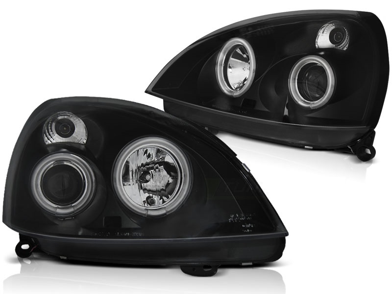 Koplamp CLIO 01-05 HELDERGLAS/ZWART