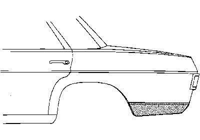 eindplaat, rechts Mercedes W114/W115, 1968-1975
