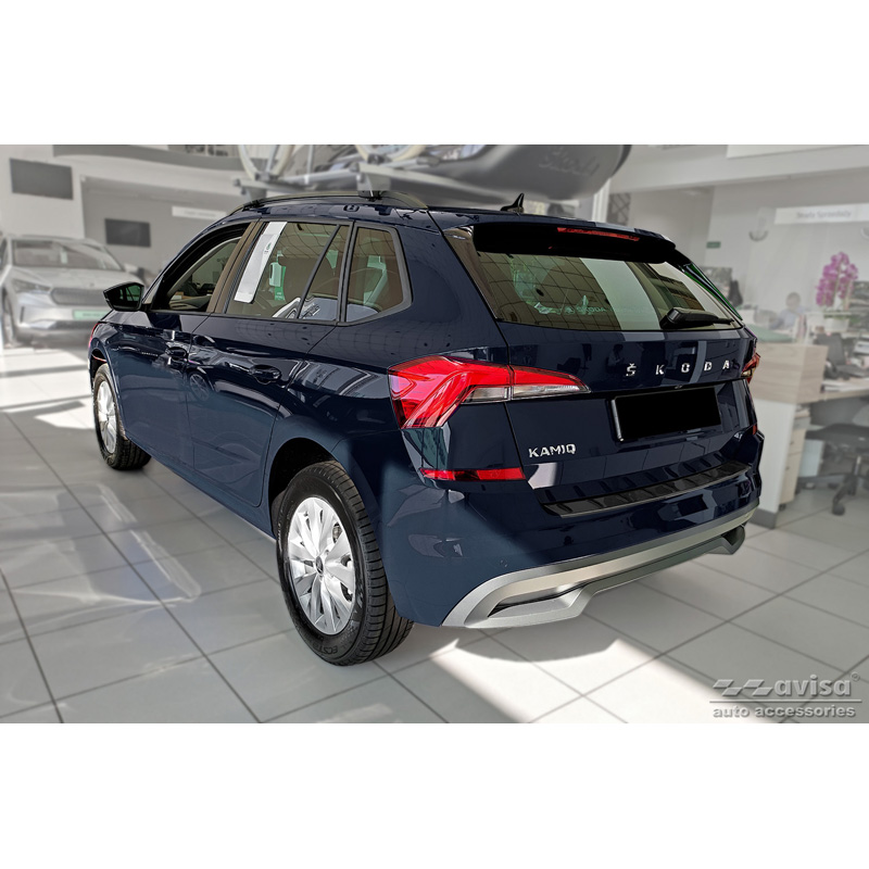 Black Stainless Steel Rear bumper protector  Skoda Kamiq 2019- 'STRONG EDITION'