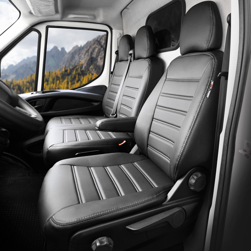 New York Design Artificial leather seat covers 2+1  Renault Master/Opel Movano/Nissan NV400 2010-2019 & Facelift 2019- (split in bottom/backrest bench)