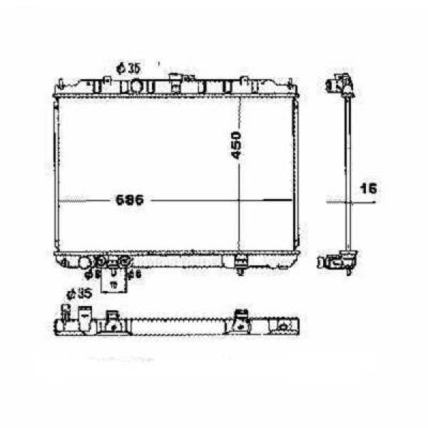 Radiator X-TRAIL 01-07 450x690 2.02.5 V6 +/-A/C