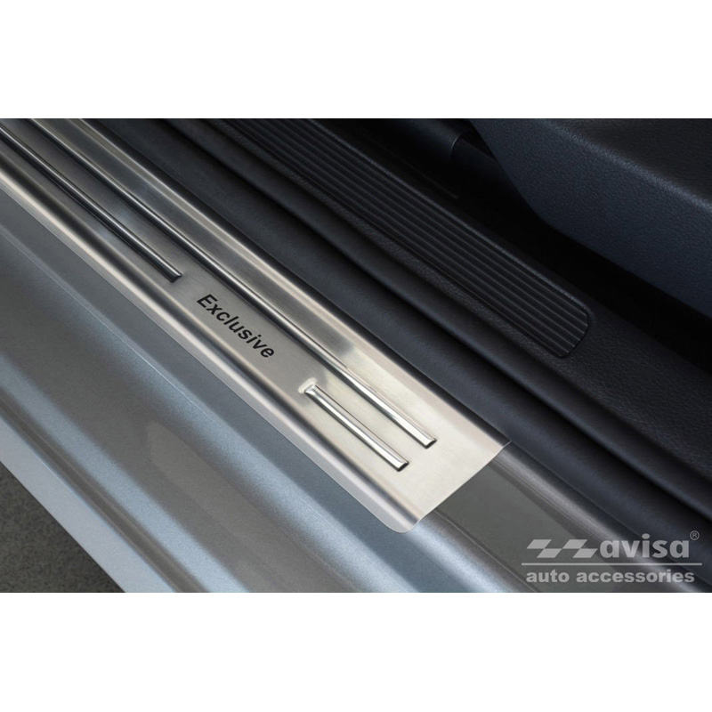 Inox door sill protectors  Volkswagen Golf Sportsvan 2014- 'Exclusive' - 4-pieces