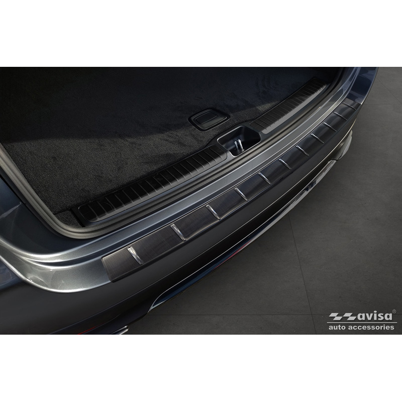 Black Stainless Steel Rear bumper protector  Mercedes GLE II (W167) Facelift excl. AMG 2023- 'Ribs'