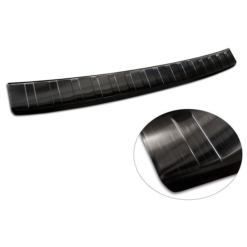 Black Stainless Steel Rear bumper protector  Peugeot 308 III HB 2021- 'Ribs'