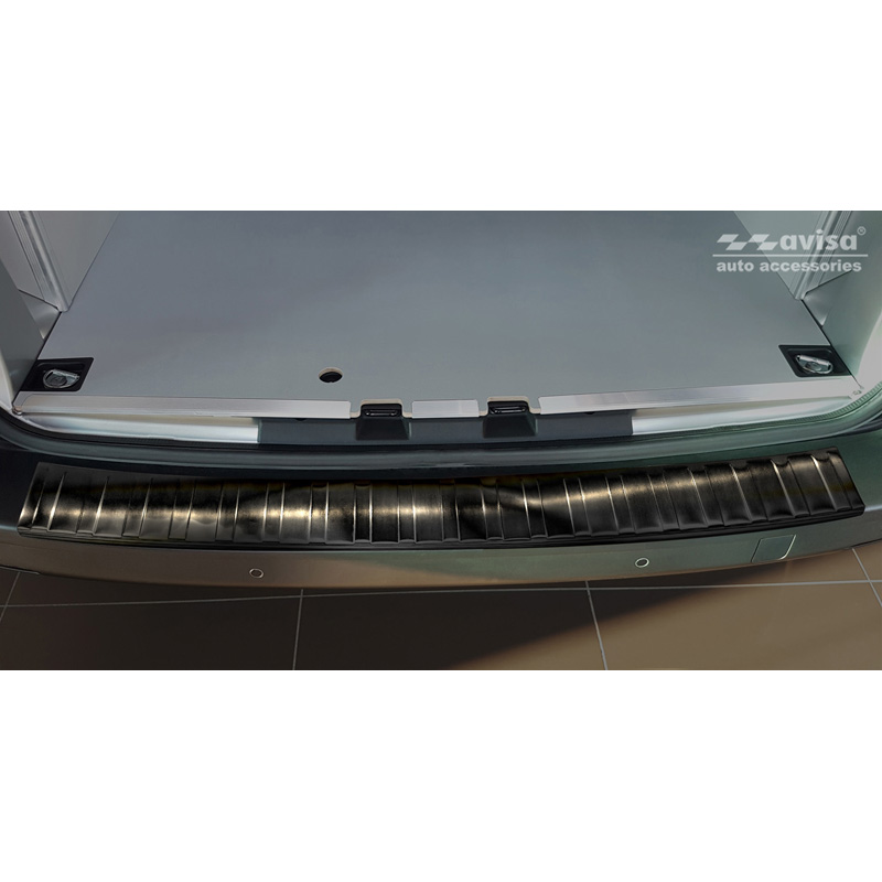 Black Stainless Steel Rear bumper protector  Peugeot Expert III & Citroen Jumpy III 2016- 'Ribs'
