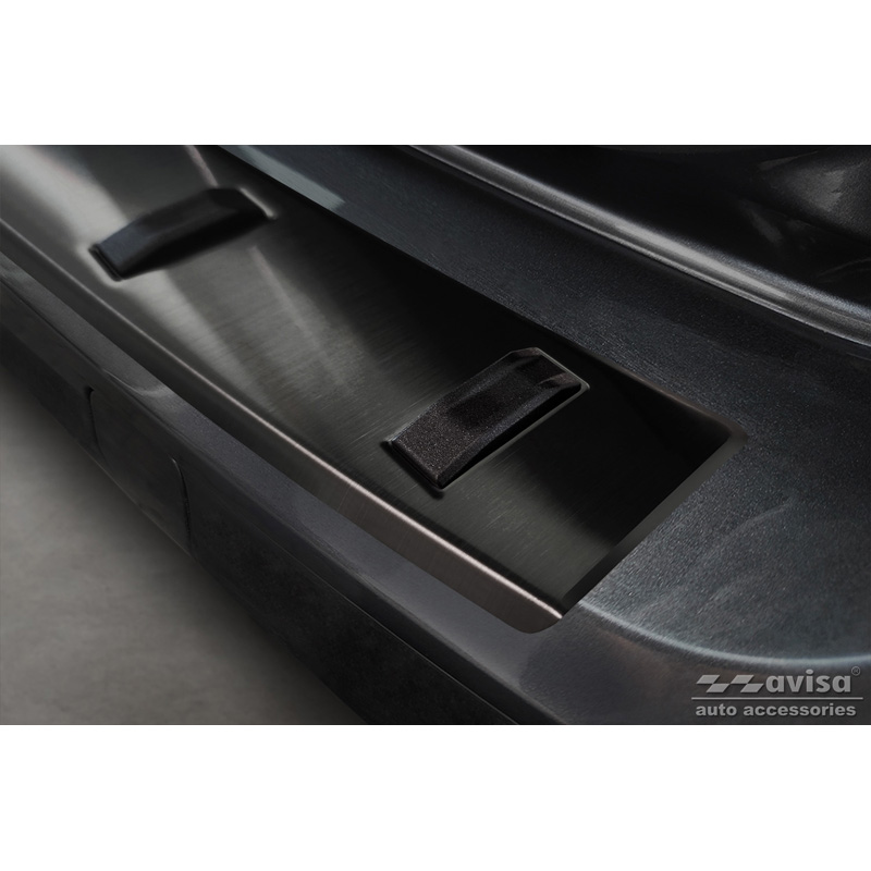 Zwart RVS Achterbumperprotector  Volkswagen Caddy V Cargo & Combi 2020- 'STRONG EDITION'