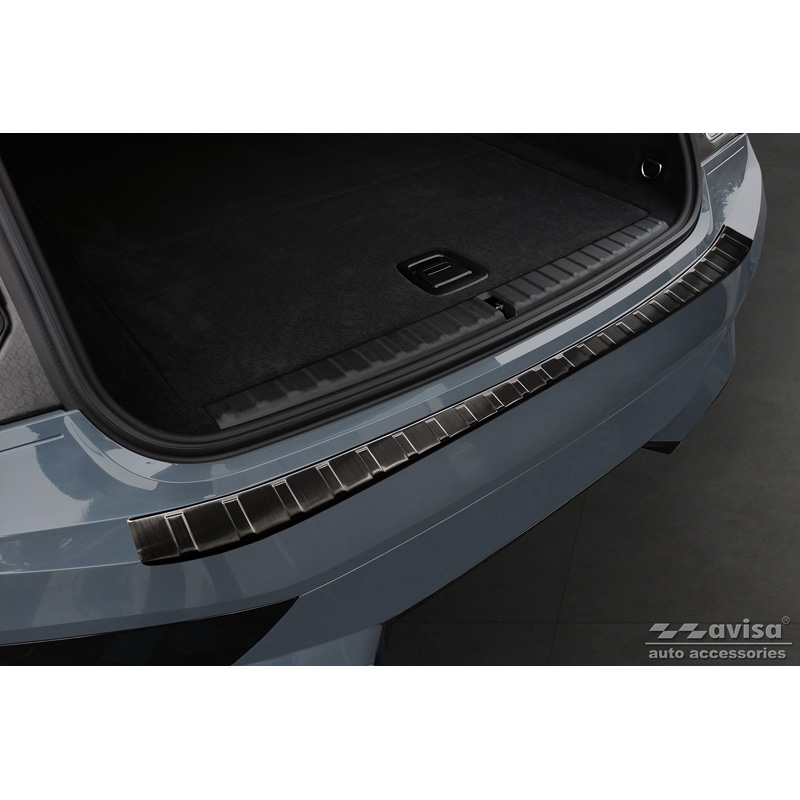 Black Stainless Steel Rear bumper protector  BMW iX (I20) 2021- 'Ribs'