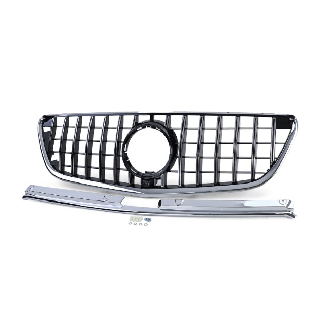 Grill Mercedes V-Class W447 (2014-..) GT Look Zwart/Chroom Camera