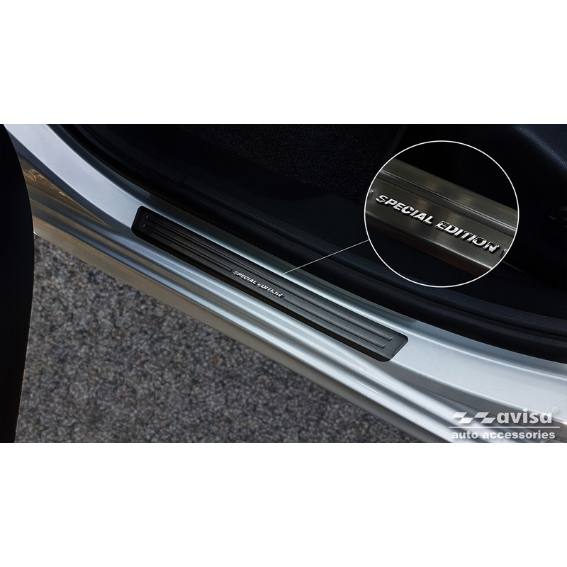 Black Inox door sill protectors  Peugeot 508 Sedan & SW 2011-2014 & FL 2014-2018 - 'Special Edition' - 4-pieces