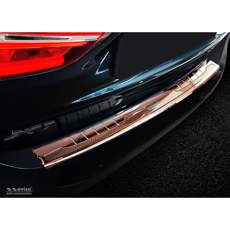 Stainless Steel Rear bumper protector 'Deluxe'  BMW X1 F48 2015-2022 'Performance' Copper Mirror/Copper Carbon